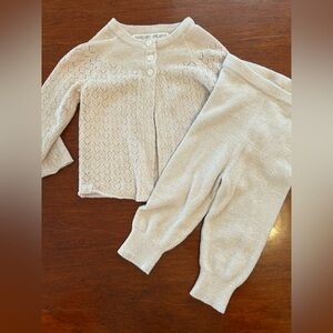 BAREFOOT DREAMS Cardigan & Pant Set Sz 3-6 month